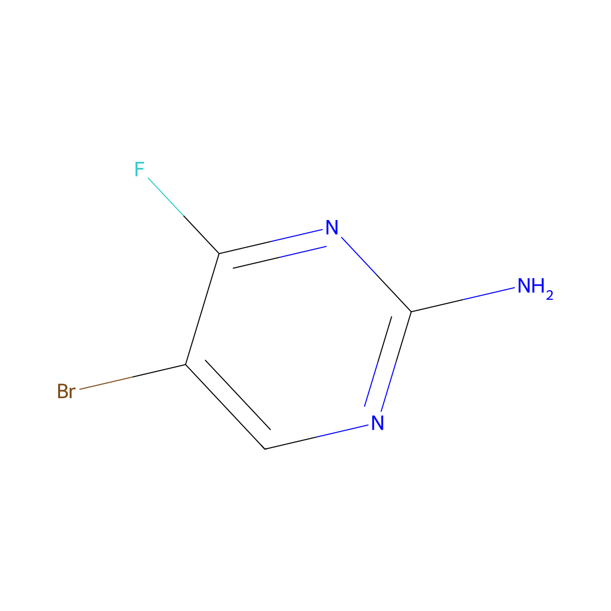 5-Bromo-4-fluoropyrimidin-2-amine molecular structure, CAS 1360552-57-3