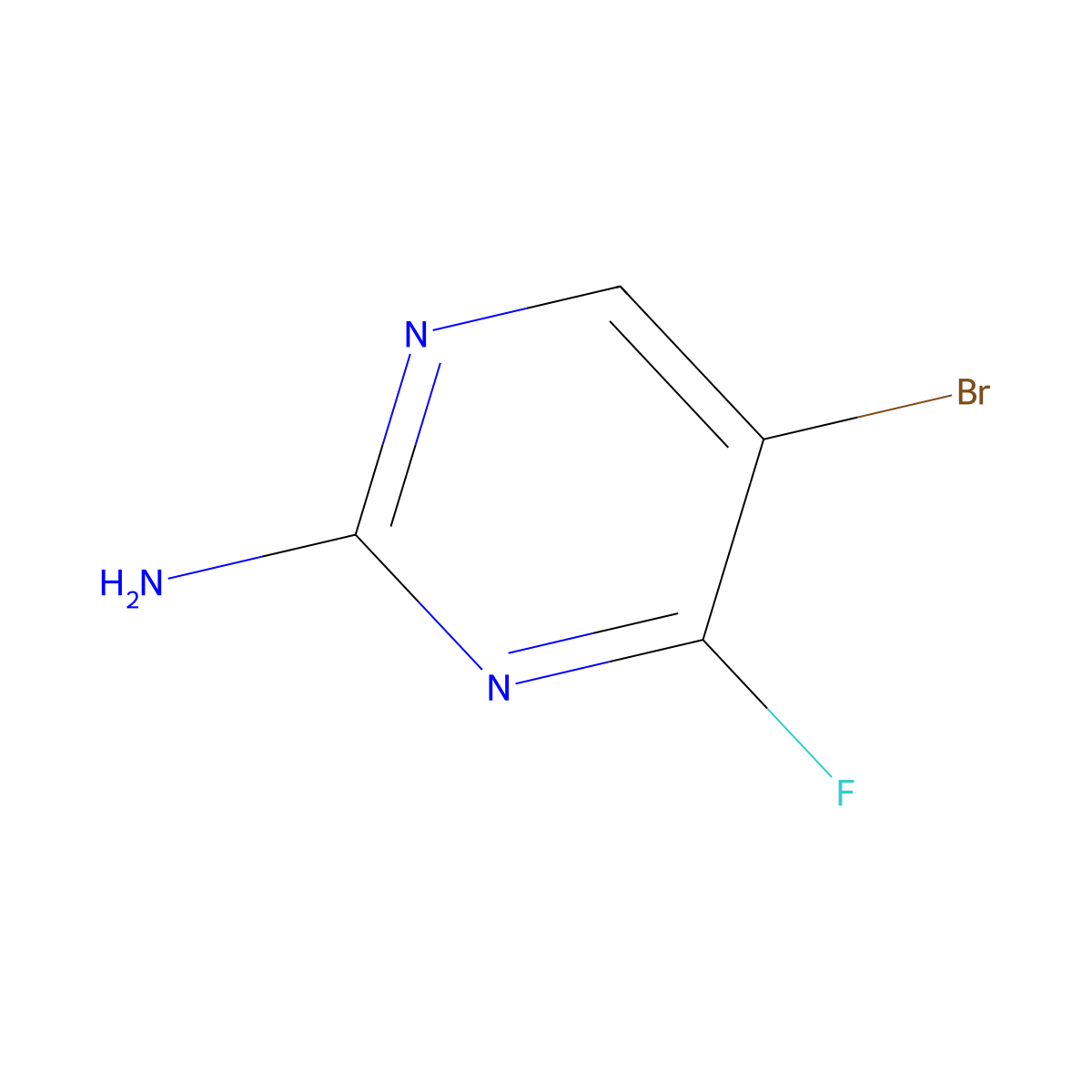 5-Bromo-4-fluoropyrimidin-2-amine molecular structure, CAS 1360552-57-3