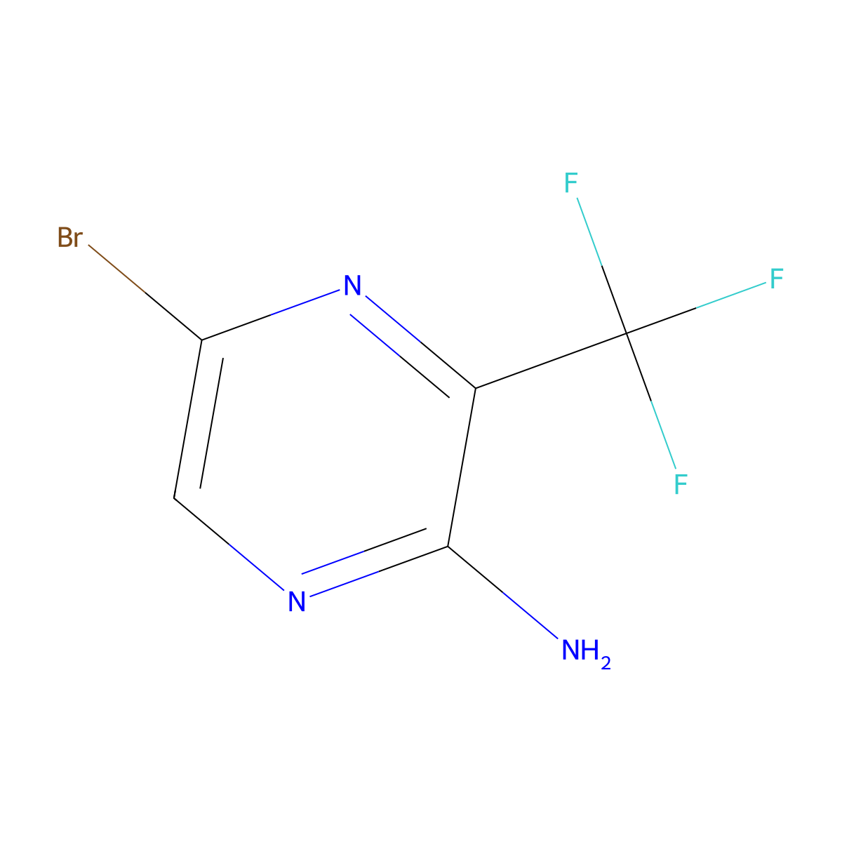 5-Bromo-3-(trifluoromethyl)pyrazin-2-amine molecular structure, CAS 1360552-59-5
