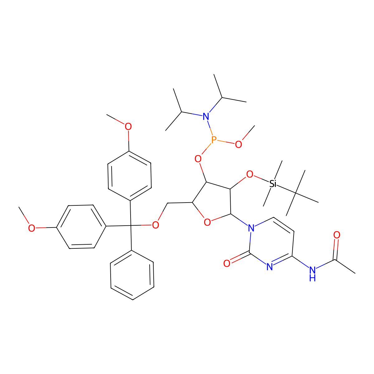 2-OTBS C(Ac) OMe-amidite molecular structure, CAS 1360559-84-7
