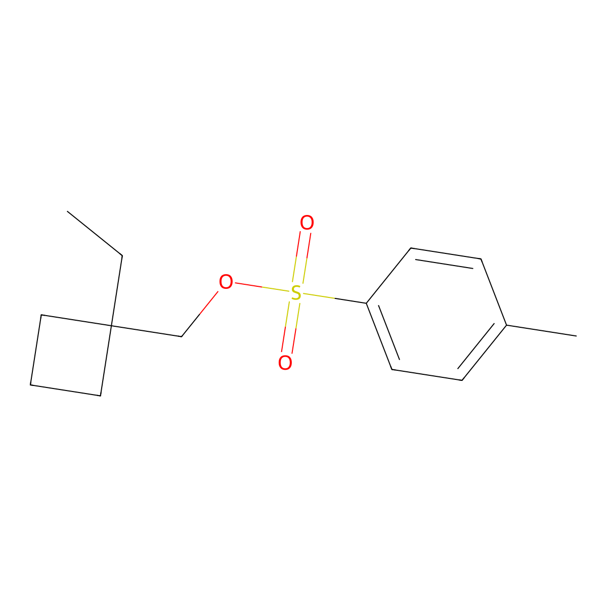 (1-Ethylcyclobutyl)methyl 4-methylbenzene-1-sulfonate molecular structure, CAS 1360568-76-8