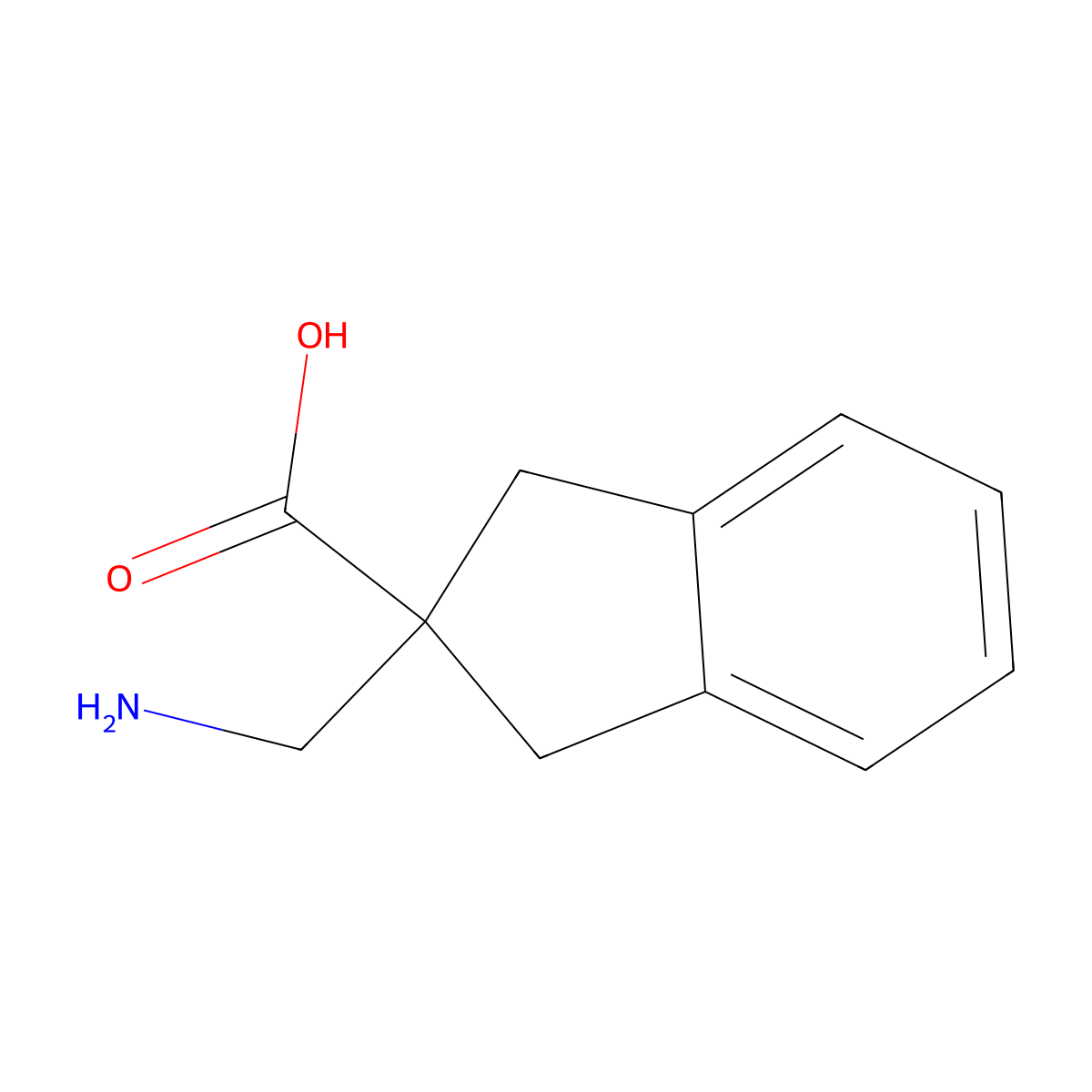 2-(aminomethyl)-2,3-dihydro-1H-indene-2-carboxylic acid molecular structure, CAS 1360584-79-7