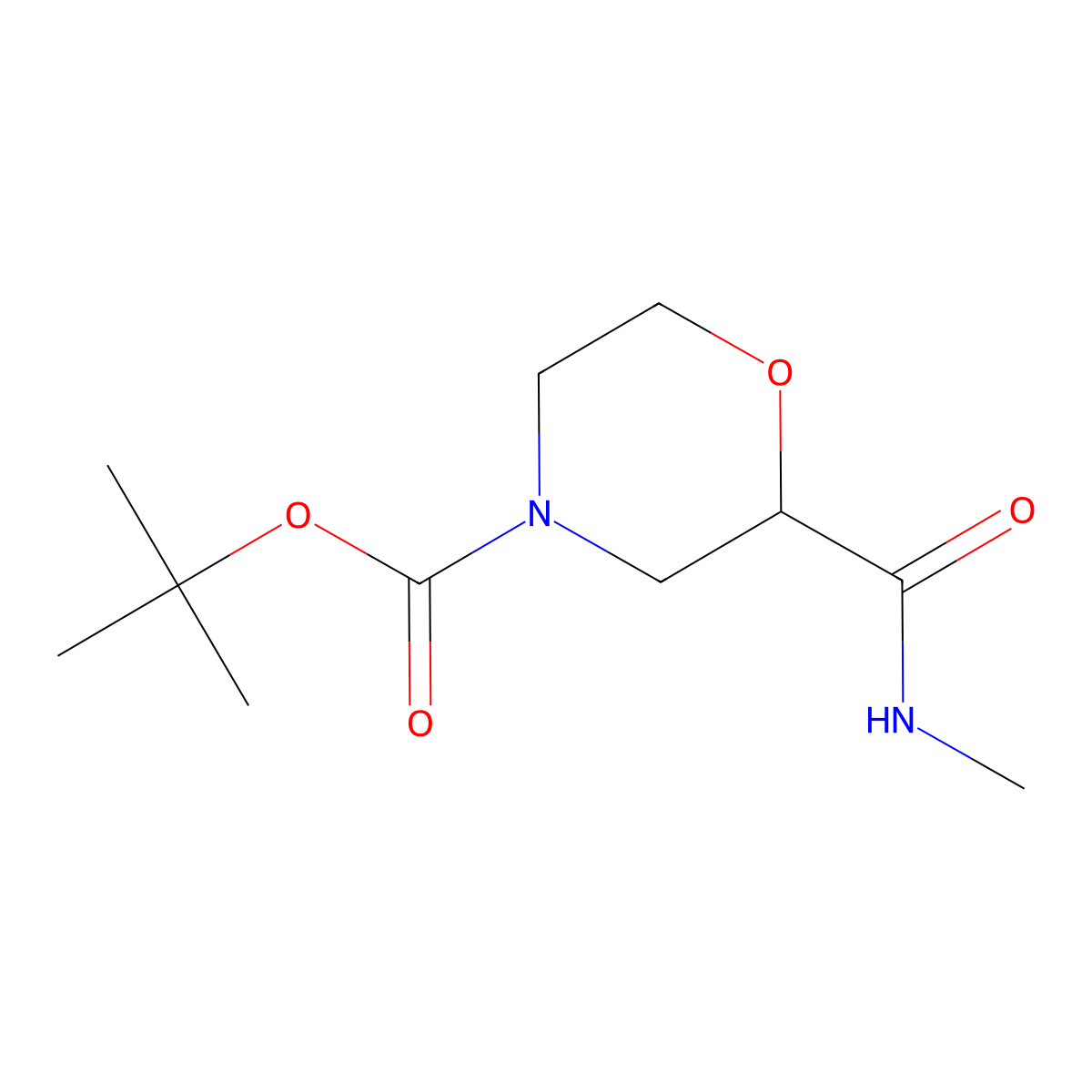Tert-butyl 2-(methylcarbamoyl)morpholine-4-carboxylate molecular structure, CAS 1360587-83-2