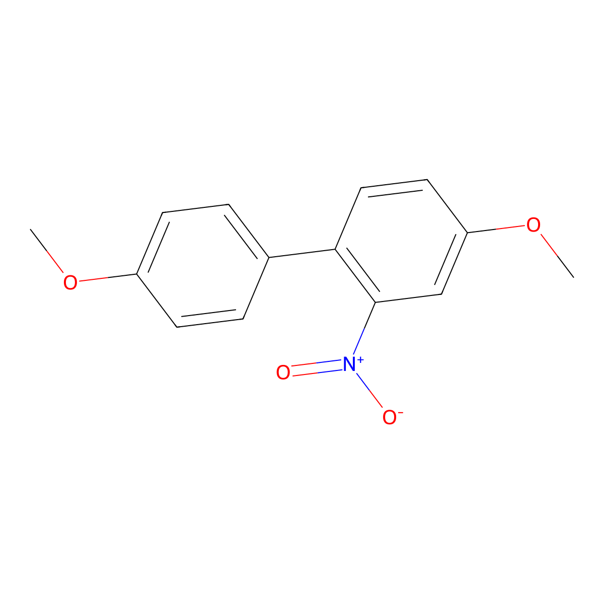 4,4'-Dimethoxy-2-nitro-1,1'-biphenyl molecular structure, CAS 13606-06-9
