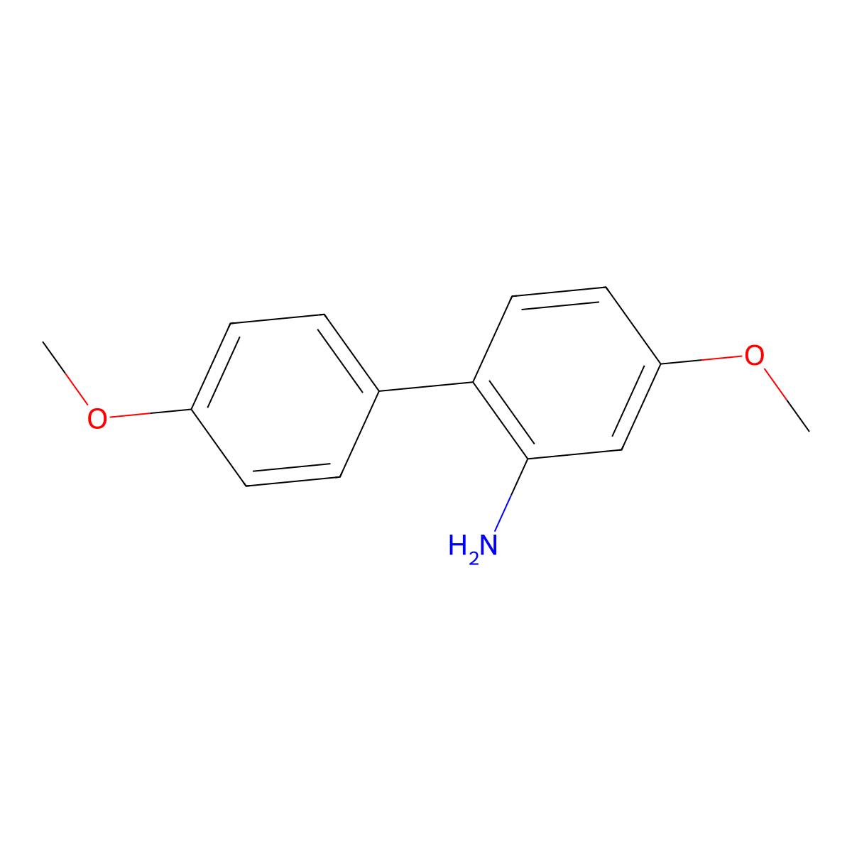 4,4'-Dimethoxy-[1,1'-biphenyl]-2-amine molecular structure, CAS 13606-07-0