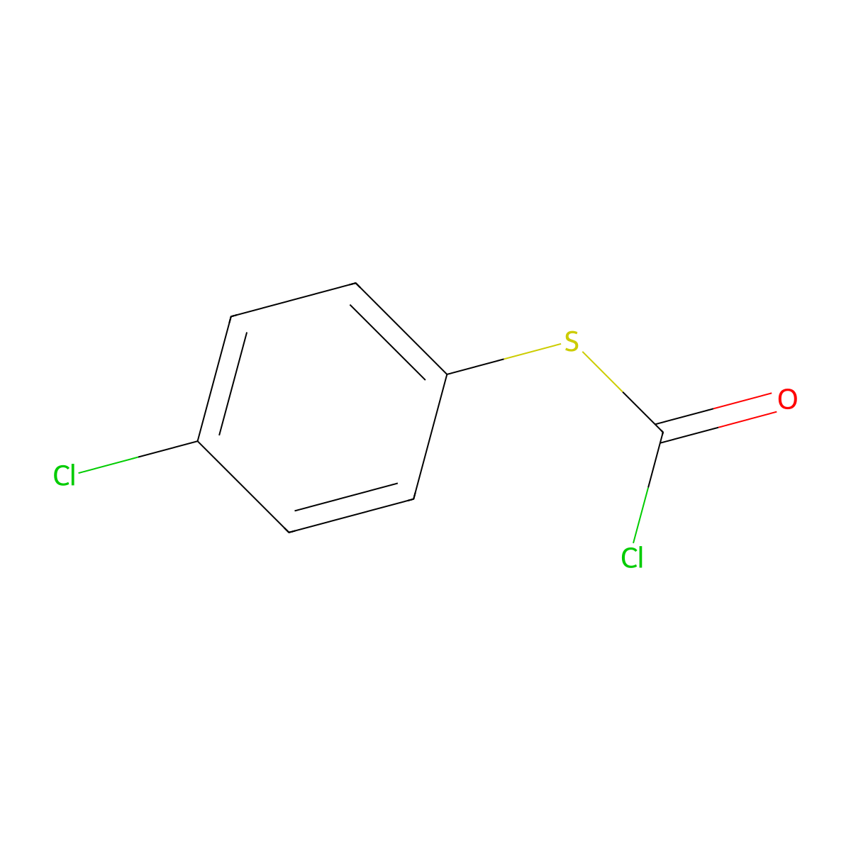 S-(4-Chlorophenyl) chlorothiolformate molecular structure, CAS 13606-10-5