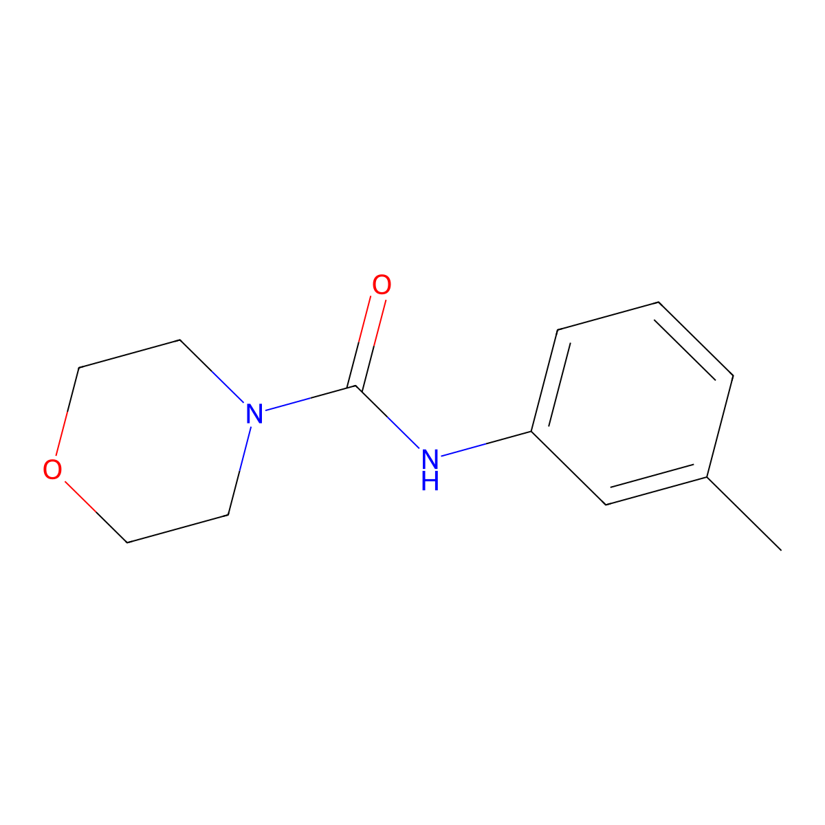 4-(N-(M-Tolyl)carbamoyl)morpholine molecular structure, CAS 13606-73-0