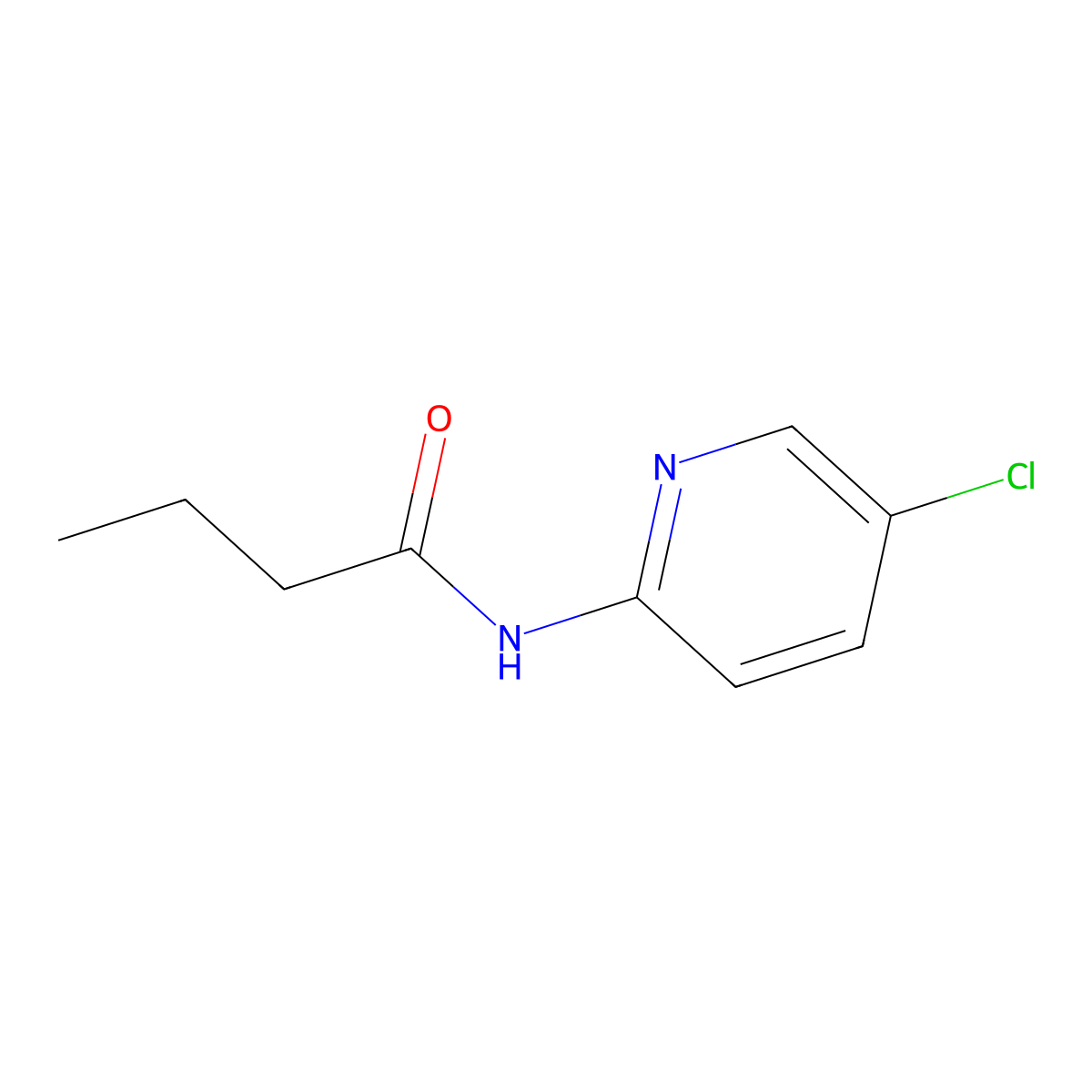 N-(5-chloro-2-pyridinyl)butanamide molecular structure, CAS 13606-93-4