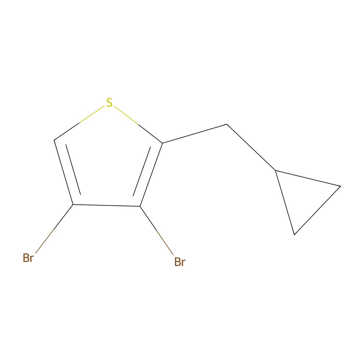 3,4-Dibromo-2-(cyclopropylmethyl)thiophene molecular structure, CAS 1360605-07-7