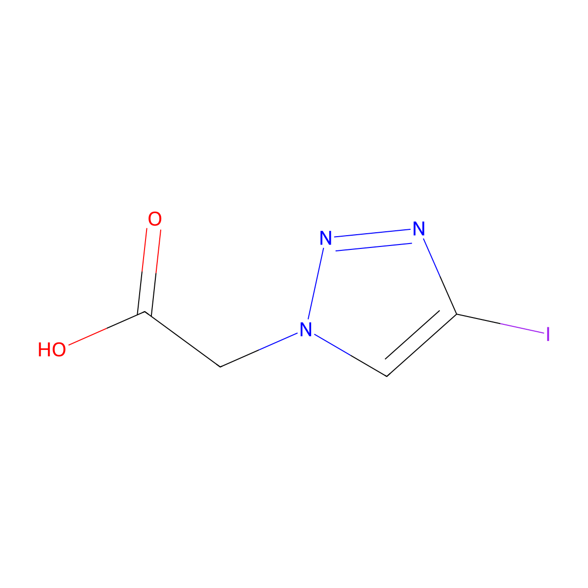 2-(4-iodo-1H-1,2,3-triazol-1-yl)acetic acid molecular structure, CAS 1360607-69-7