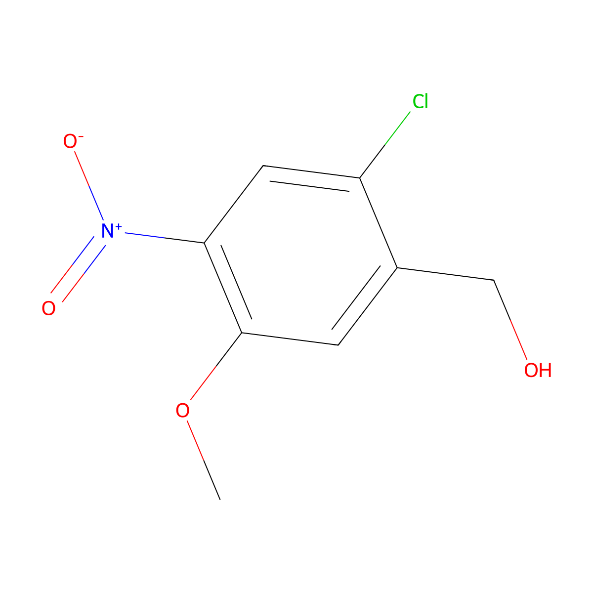 (2-Chloro-5-methoxy-4-nitrophenyl)methanol molecular structure, CAS 1360616-09-6