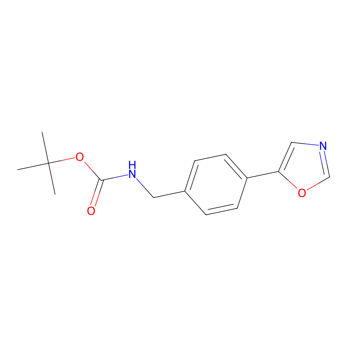 tert-Butyl (4-(oxazol-5-yl)benzyl)carbamate molecular structure, CAS 1360616-36-9