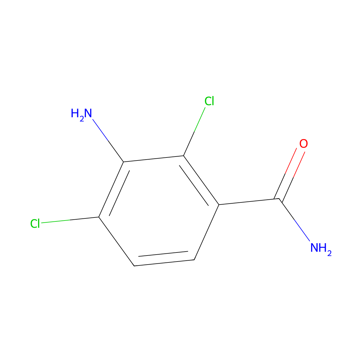 3-Amino-2,4-dichlorobenzamide molecular structure, CAS 1360623-95-5
