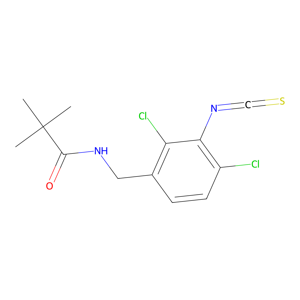 N-[(2,4-dichloro-3-isothiocyanatophenyl)methyl]-2,2-dimethylpropanamide molecular structure, CAS 1360624-01-6