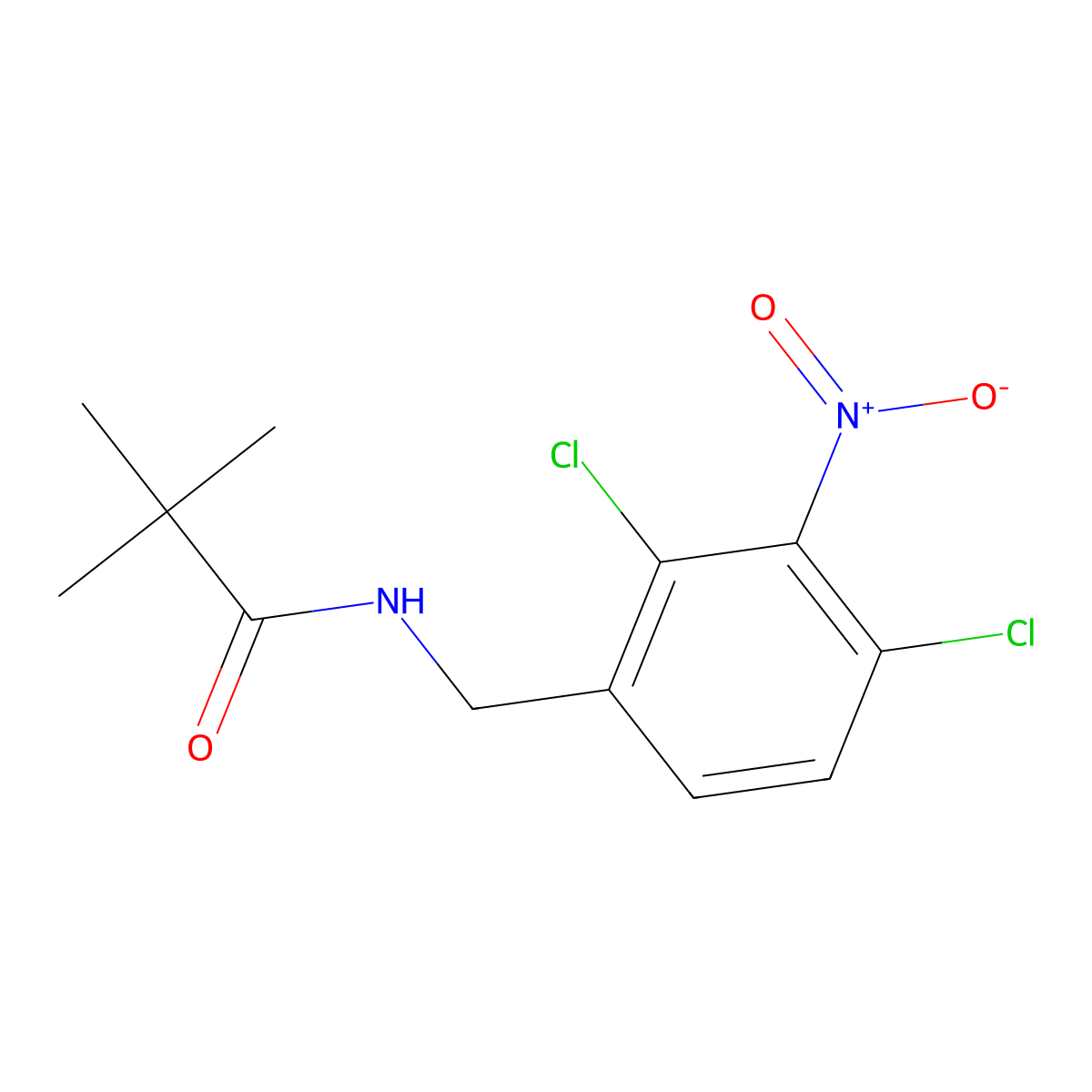 N-(3-Nitro-2,4-dichloro-benzyl)-2,2-dimethyl-propionamide molecular structure, CAS 1360624-07-2