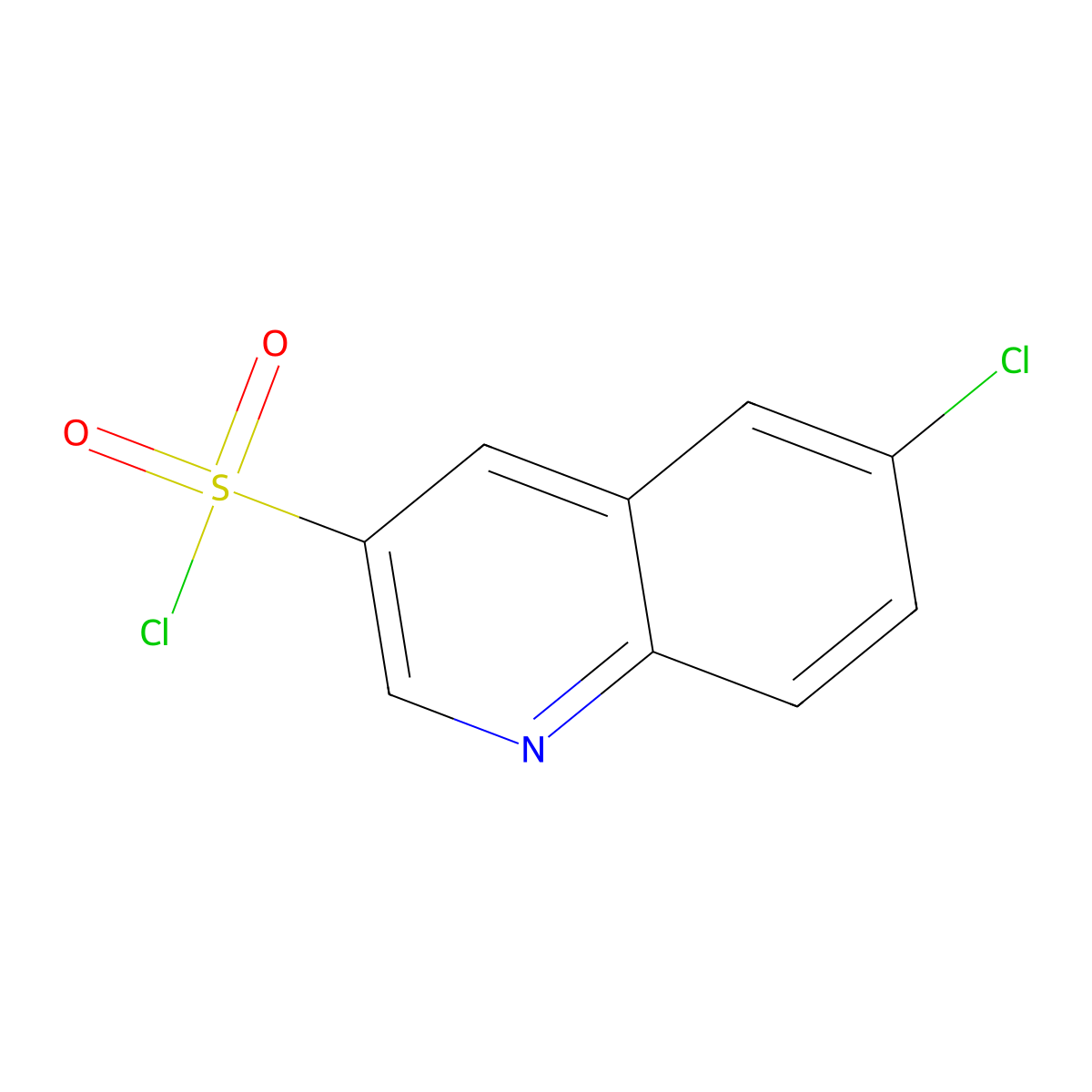 6-Chloroquinoline-3-sulfonyl chloride molecular structure, CAS 1360625-43-9