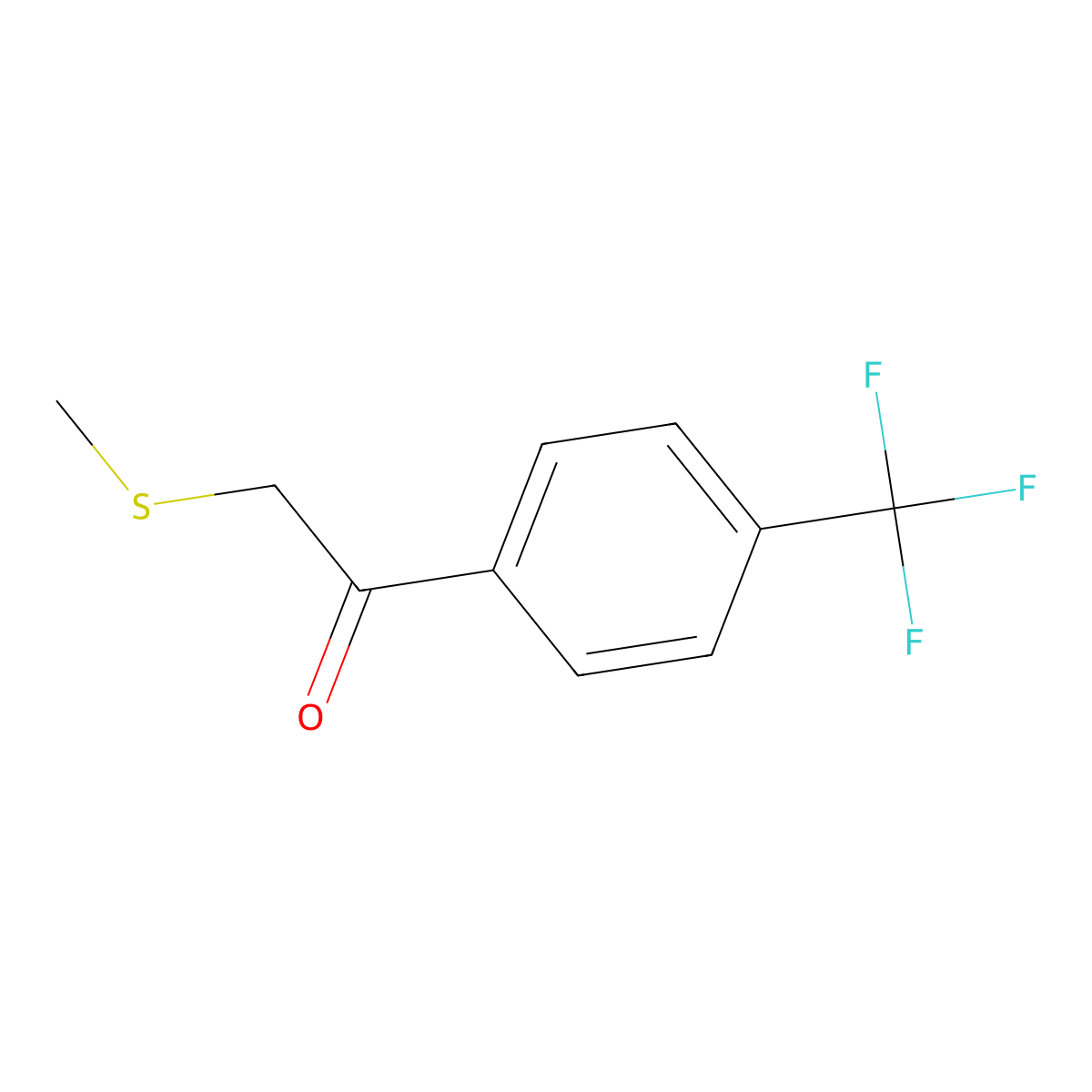 2-(Methylsulfanyl)-1-[4-(trifluoromethyl)phenyl]ethan-1-one molecular structure, CAS 136067-94-2