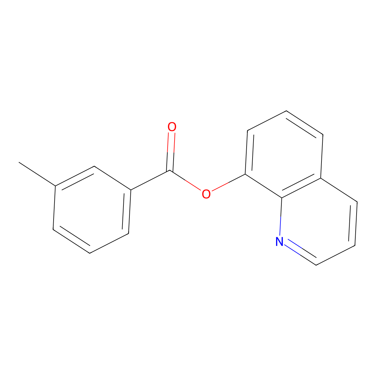 Quinolin-8-yl 3-methylbenzoate molecular structure, CAS 13607-26-6