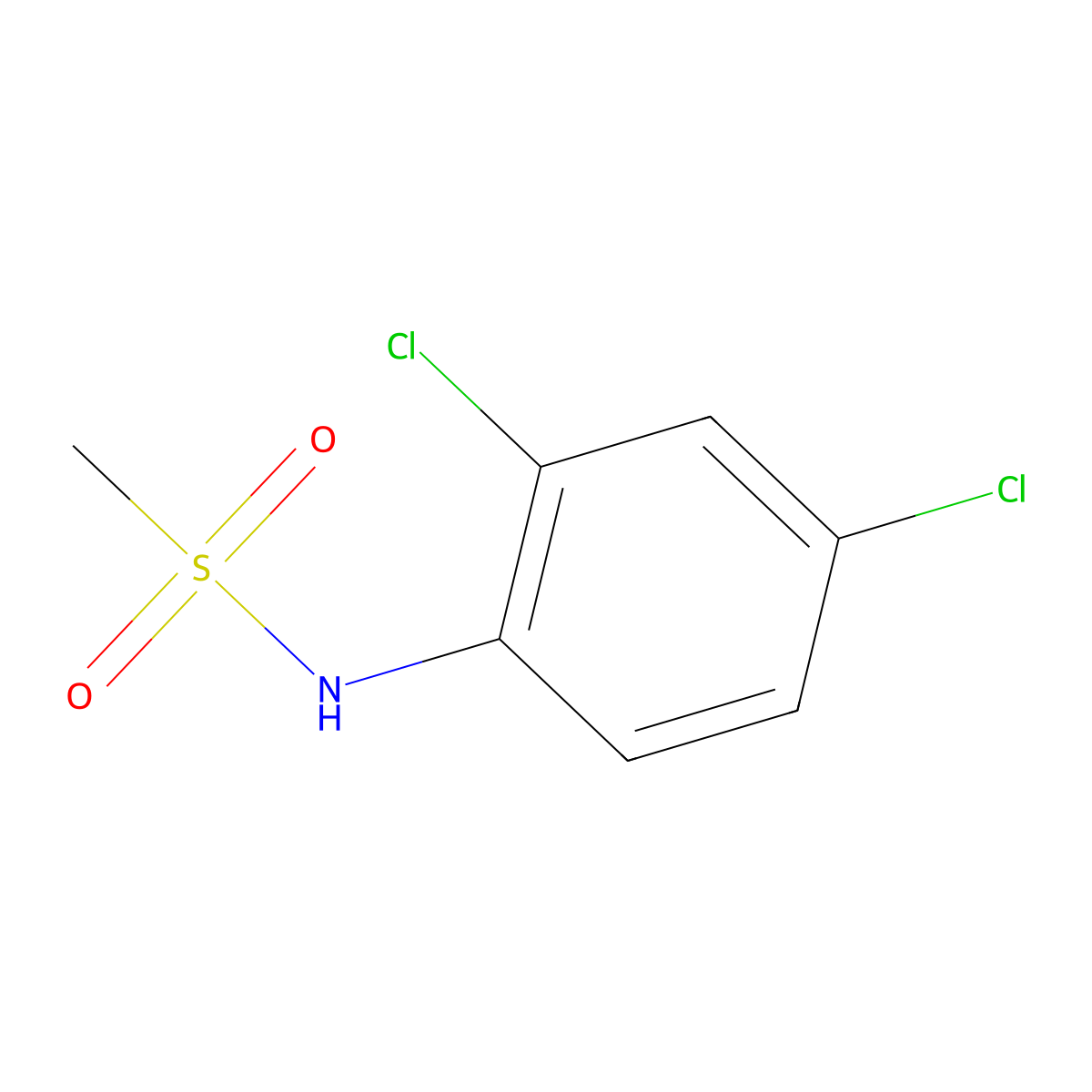 N-(2,4-dichlorophenyl)methanesulfonamide molecular structure, CAS 13607-38-0