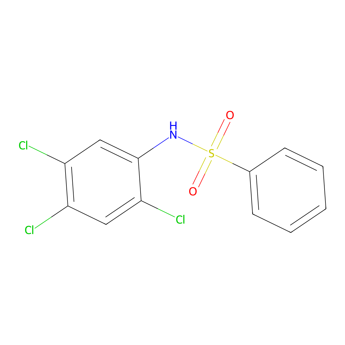 N-(2,4,5-trichlorophenyl)benzenesulfonamide molecular structure, CAS 13607-47-1