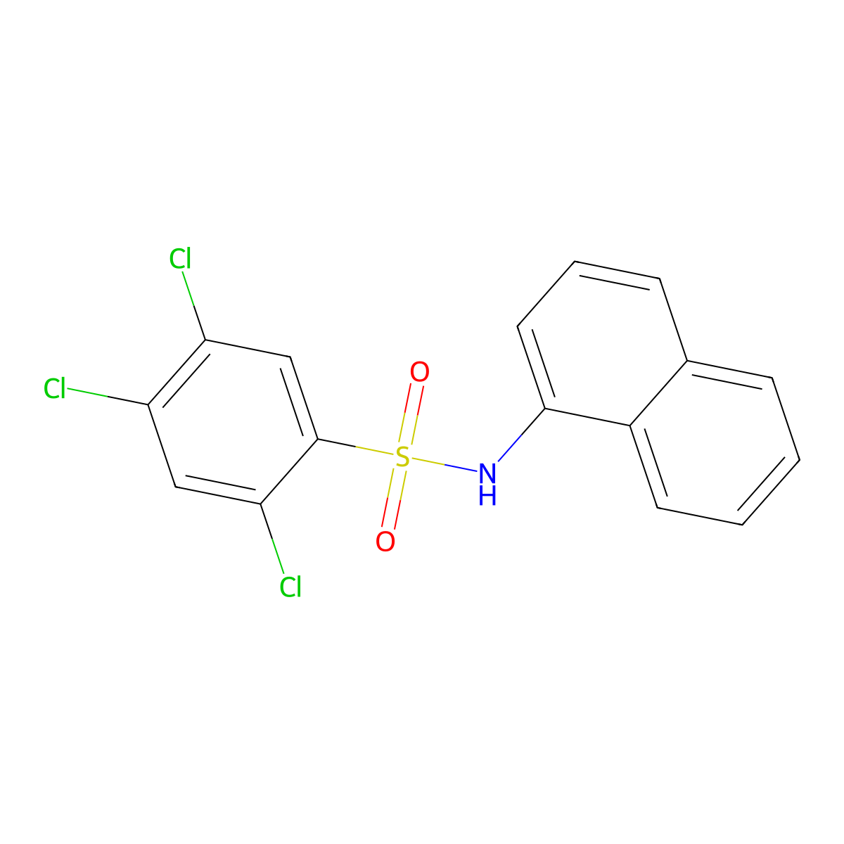 2,4,5-trichloro-N-(naphthalen-1-yl)benzene-1-sulfonamide molecular structure, CAS 13607-55-1