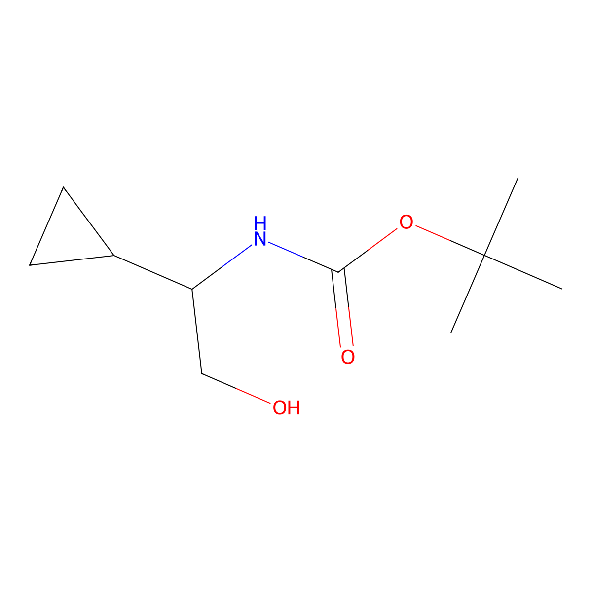 Tert-butyl (S)-(1-cyclopropyl-2-hydroxyethyl)carbamate molecular structure, CAS 1360774-41-9