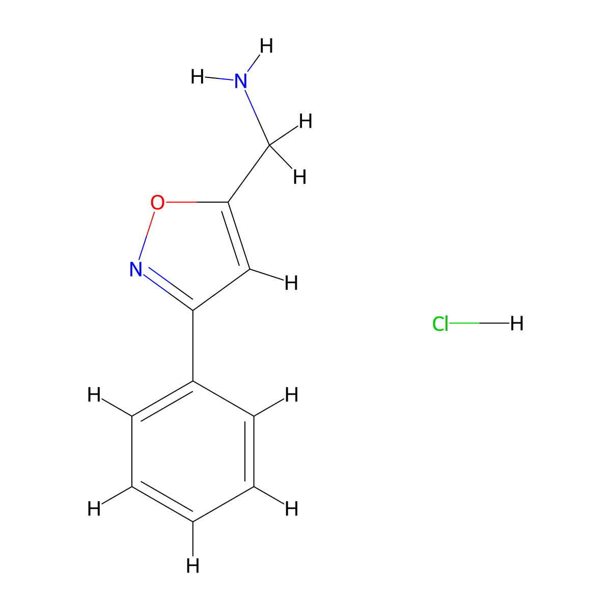 (3-Phenyl-1,2-oxazol-5-yl)methanamine hydrochloride molecular structure, CAS 13608-55-4