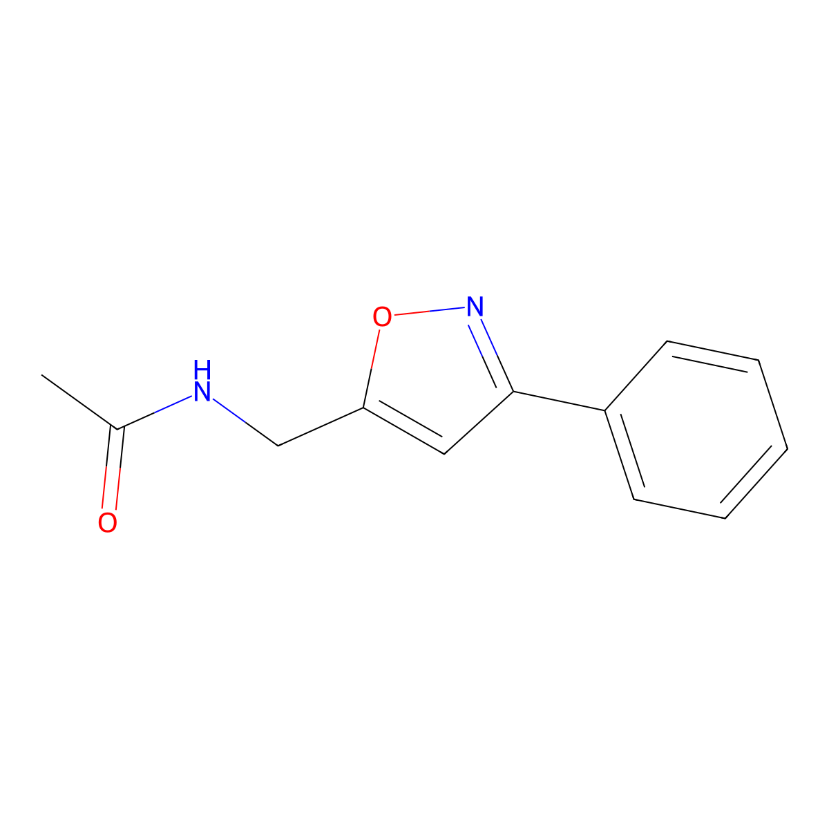 N-[(3-phenyl-1,2-oxazol-5-yl)methyl]acetamide molecular structure, CAS 13608-58-7