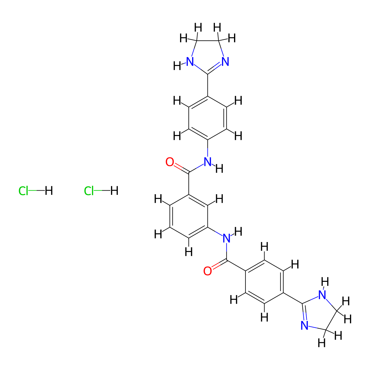 N,3'-Bibenzamide, 4-(2-imidazolin-2-yl)-N'-(p-2-imidazolin-2-ylphenyl) molecular structure, CAS 13608-72-5