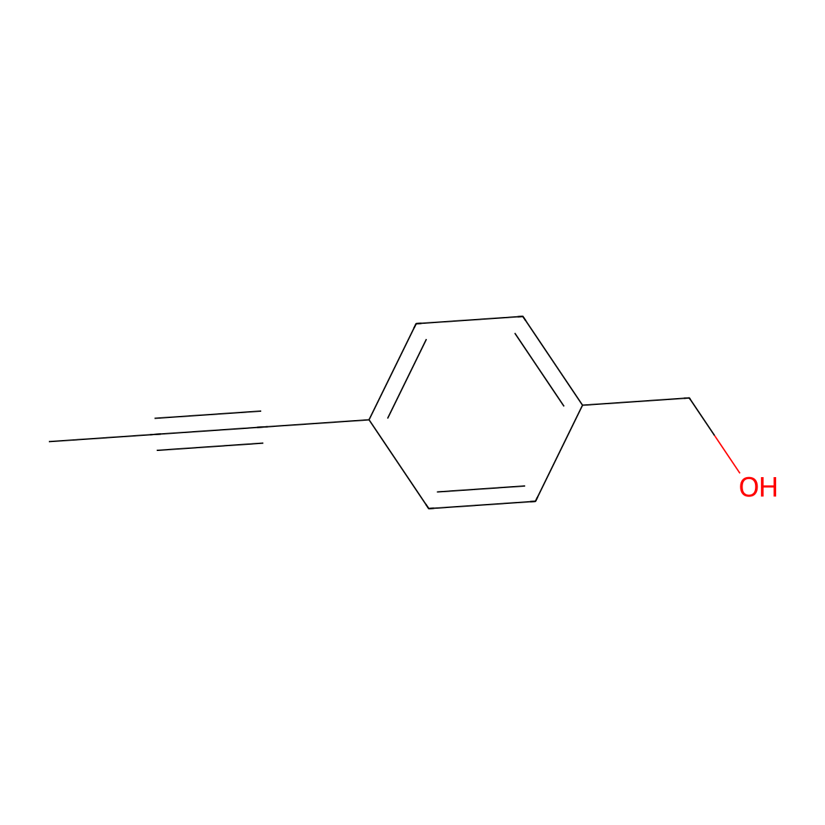 [4-(Prop-1-yn-1-yl)phenyl]methanol molecular structure, CAS 1360803-46-8