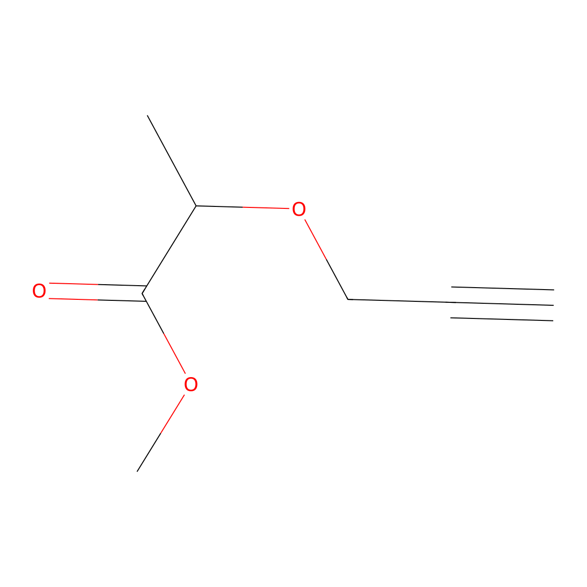Methyl 2-(prop-2-yn-1-yloxy)propanoate molecular structure, CAS 1360804-26-7