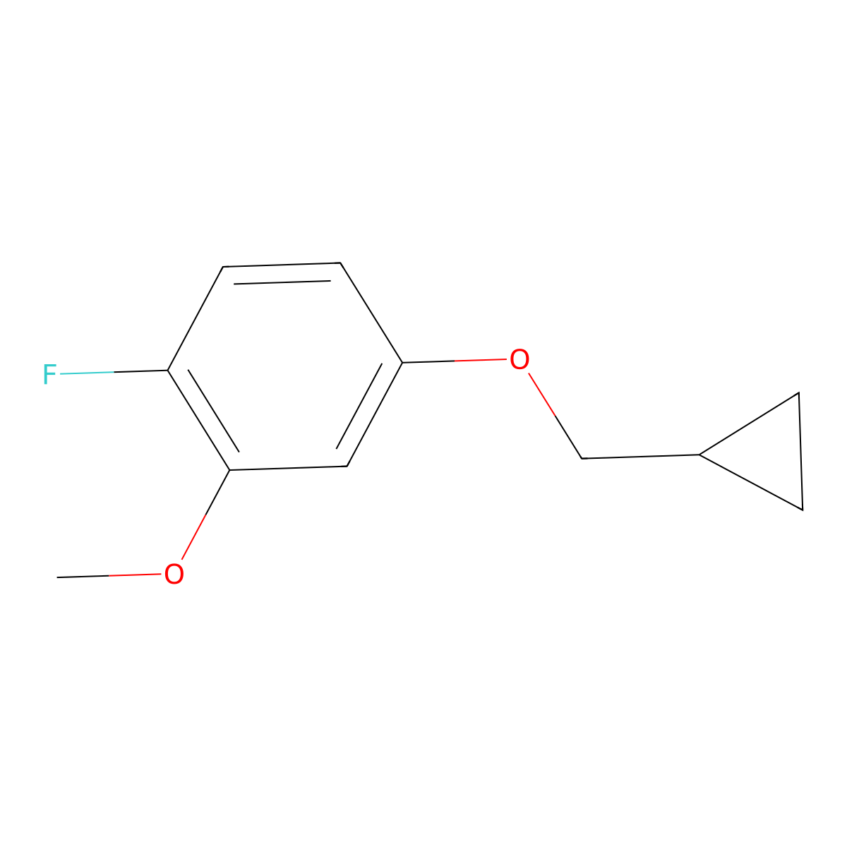 4-(Cyclopropylmethoxy)-1-fluoro-2-methoxybenzene molecular structure, CAS 1360807-55-1