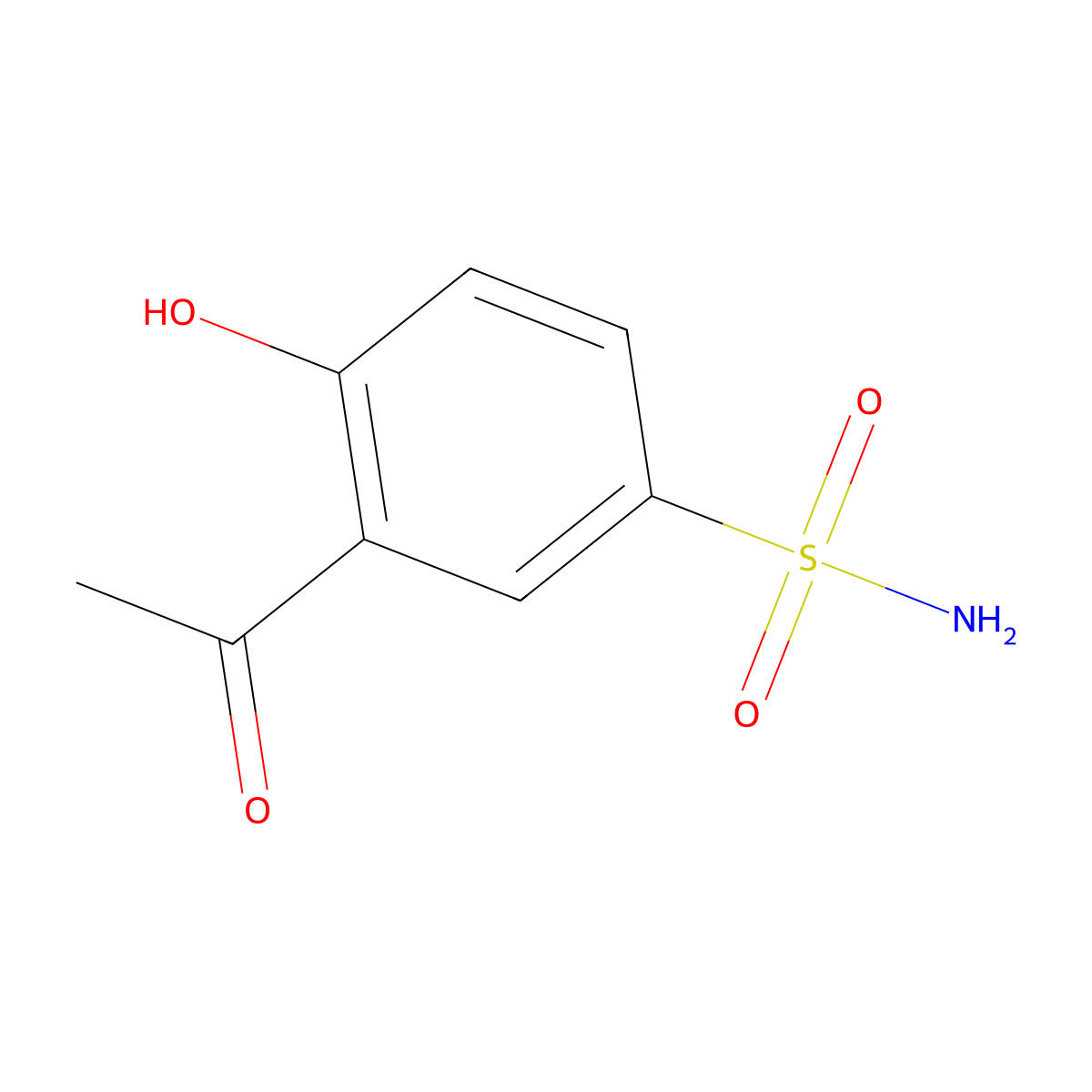 3-Acetyl-4-hydroxybenzene-1-sulfonamide molecular structure, CAS 136081-47-5