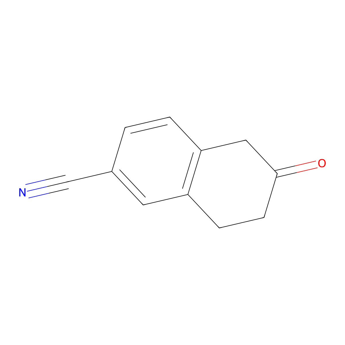 6-Oxo-5,6,7,8-tetrahydronaphthalene-2-carbonitrile molecular structure, CAS 136081-50-0