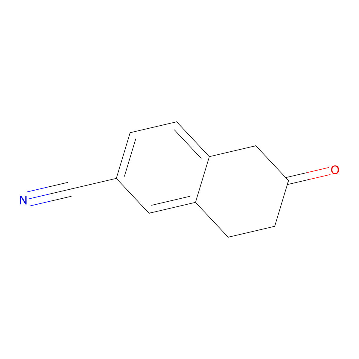 6-Oxo-5,6,7,8-tetrahydronaphthalene-2-carbonitrile molecular structure, CAS 136081-50-0