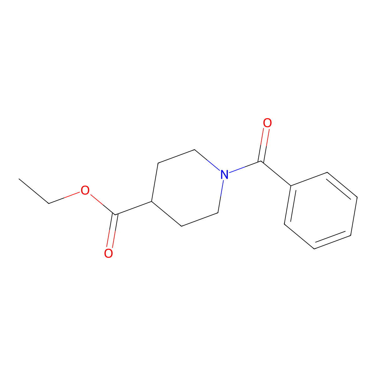 Ethyl 1-benzoylpiperidine-4-carboxylate molecular structure, CAS 136081-74-8