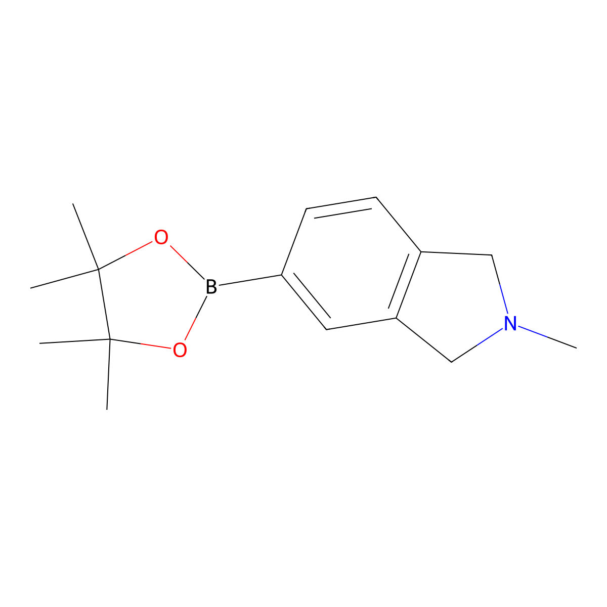 2-methyl-5-(4,4,5,5-tetramethyl-1,3,2-dioxaborolan-2-yl)-2,3-dihydro-1H-isoindole molecular structure, CAS 1360820-05-8