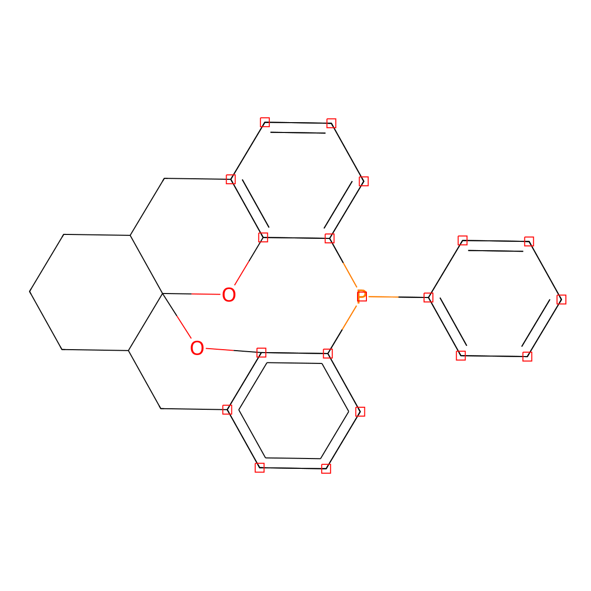 1,1'-[(5aR,8aR,14aR)-5a,6,7,8,8a,9-Hexahydro-5H-[1]benzopyrano[3,2-d]xanthene-1,13-diyl]bis[1,1-diphenyl-phosphine] , (R,R,R)-Ph-SKP molecular structure, CAS 1360823-43-3