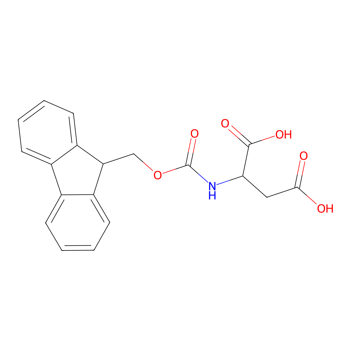 2-({[(9H-fluoren-9-yl)methoxy]carbonyl}amino)butanedioic acid molecular structure, CAS 136083-73-3