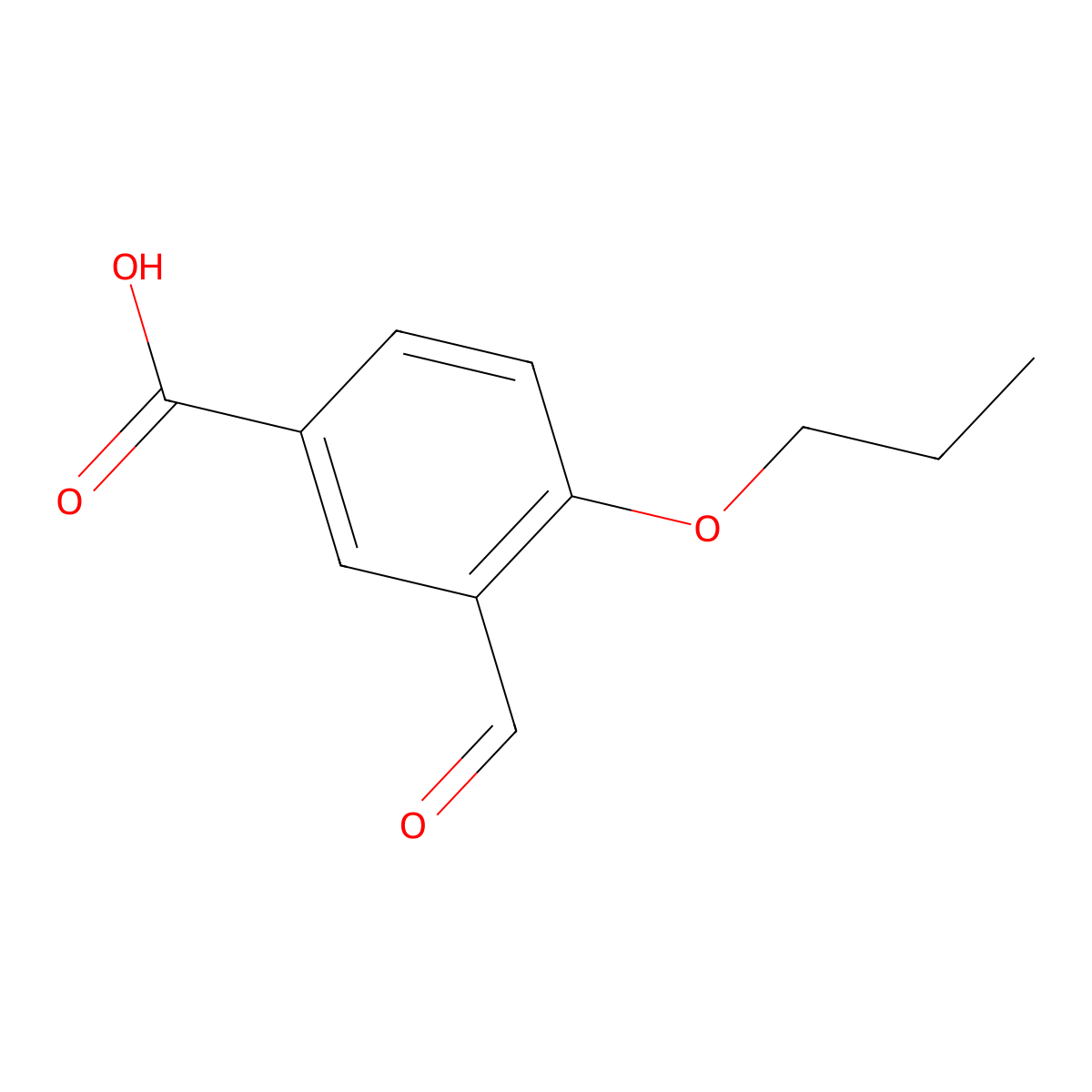 3-Formyl-4-propoxybenzoic acid molecular structure, CAS 136084-59-8