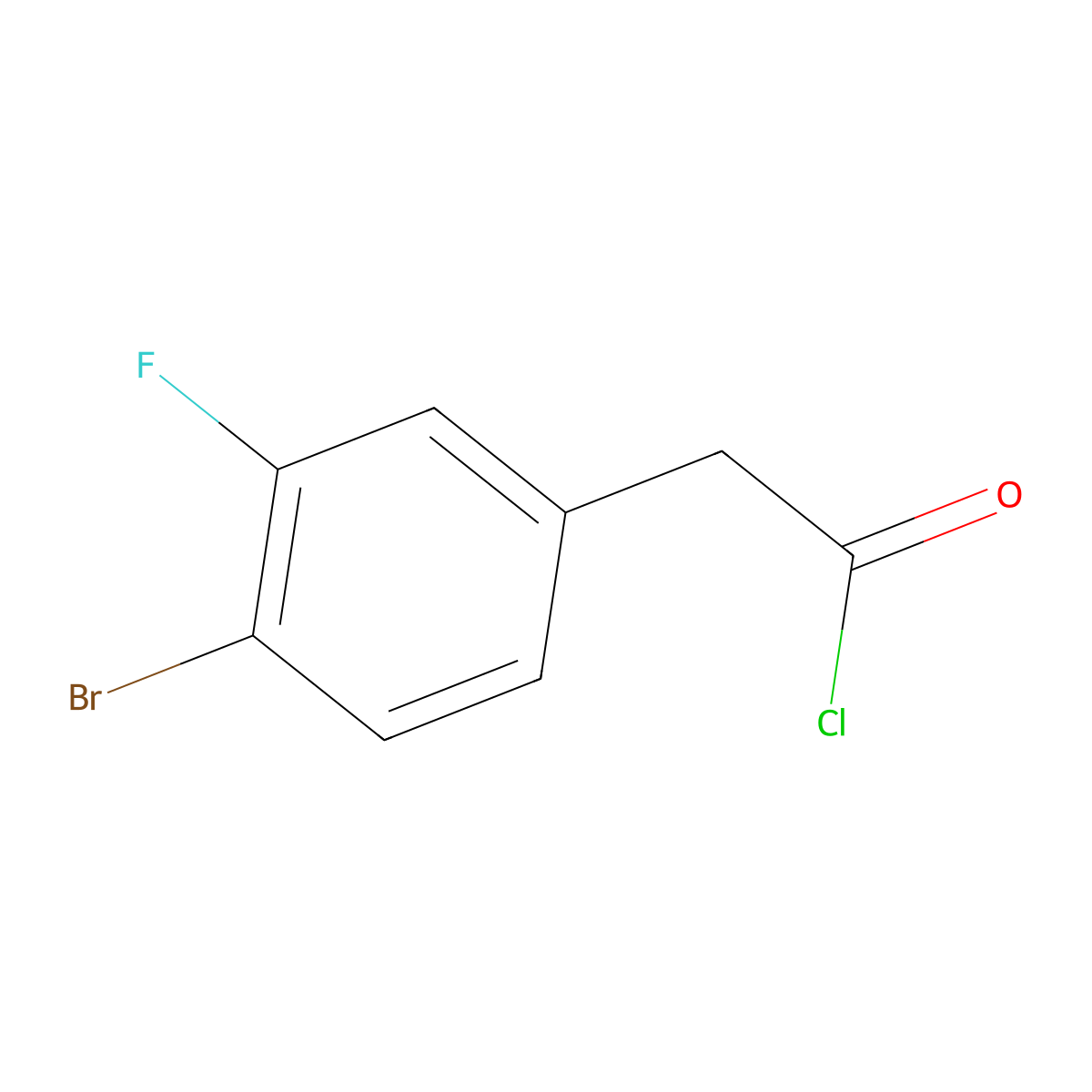 (4-Bromo-3-fluorophenyl)acetyl chloride molecular structure, CAS 1360868-19-4