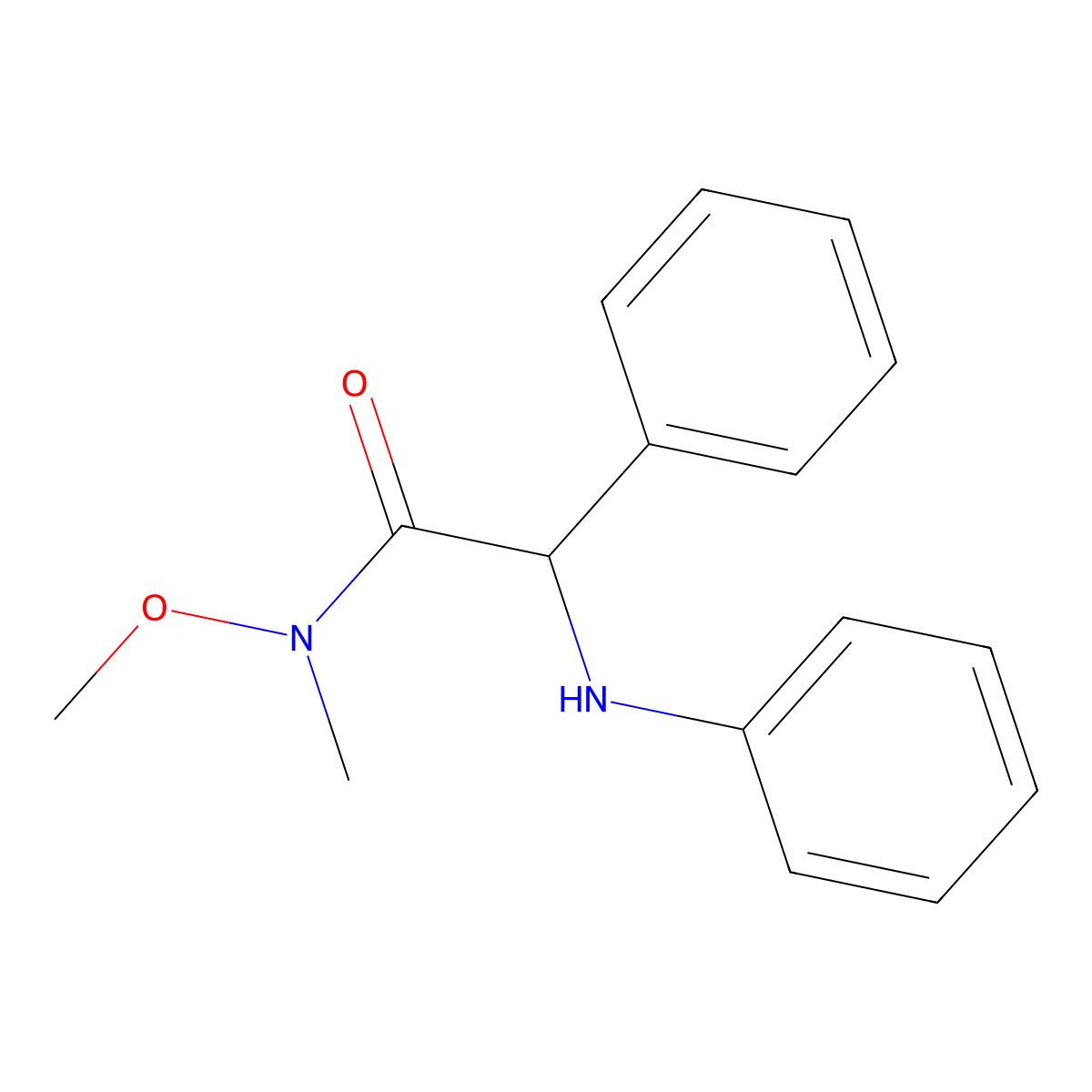 N-methoxy-N-methyl-2-phenyl-2-(phenylamino)acetamide molecular structure, CAS 1360876-62-5