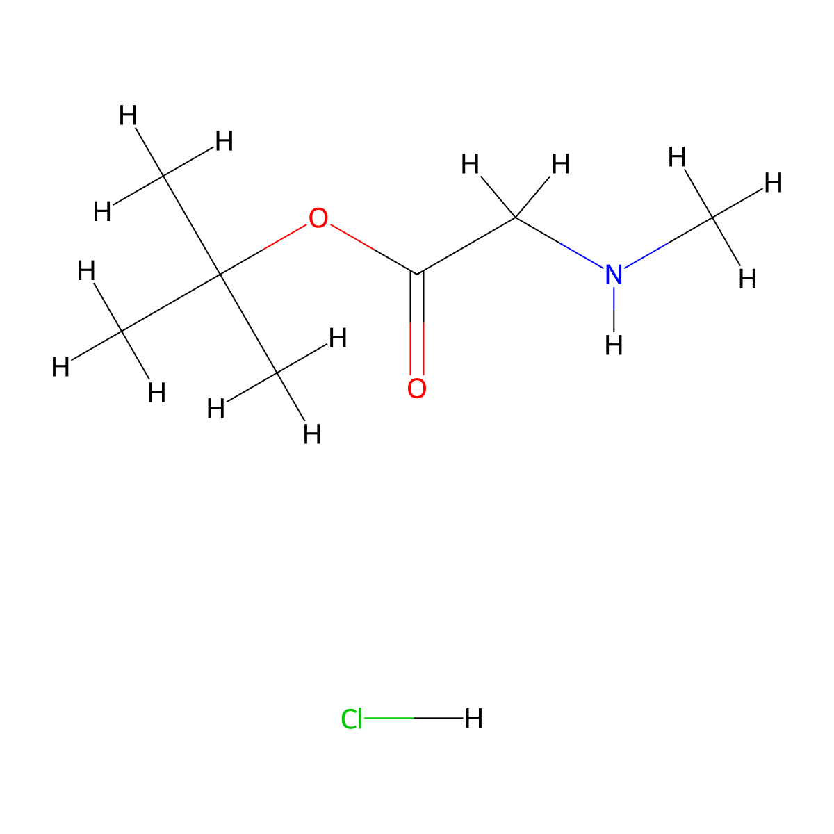 Sarcosine t-butyl ester hydrochloride molecular structure, CAS 136088-69-2