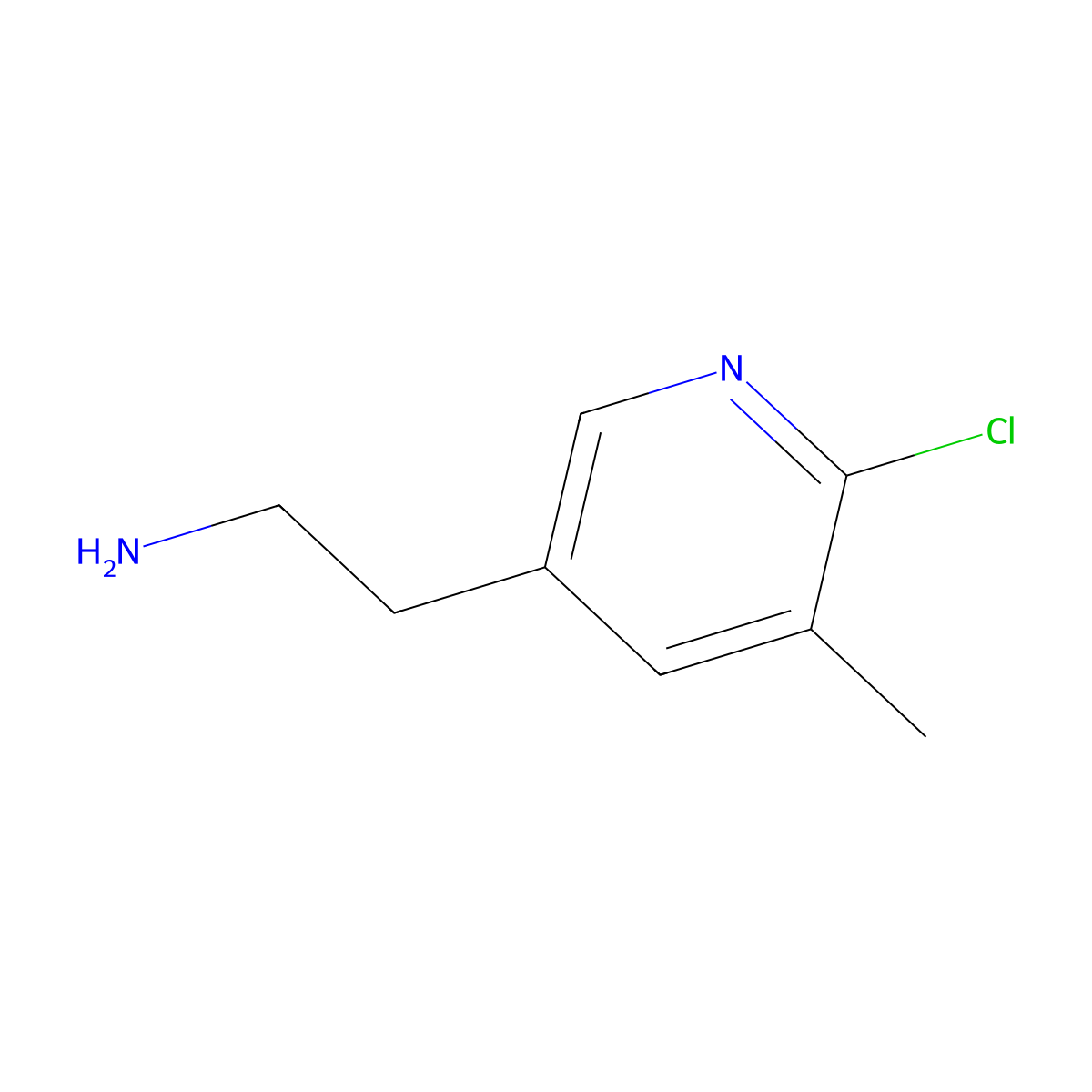 2-(6-Chloro-5-methylpyridin-3-yl)ethan-1-amine molecular structure, CAS 1360883-18-6