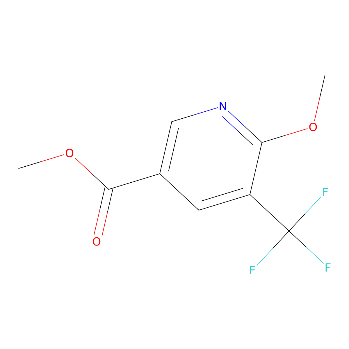 Methyl 6-methoxy-5-(trifluoromethyl)nicotinate molecular structure, CAS 1360883-19-7