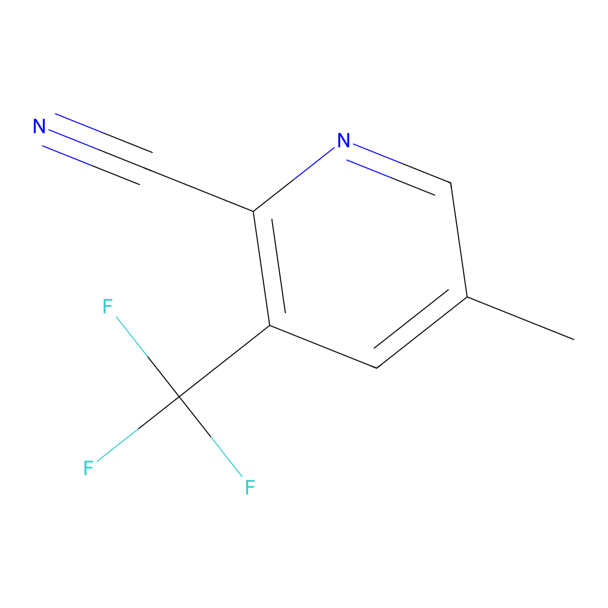 5-Methyl-3-(trifluoromethyl)picolinonitrile molecular structure, CAS 1360883-21-1
