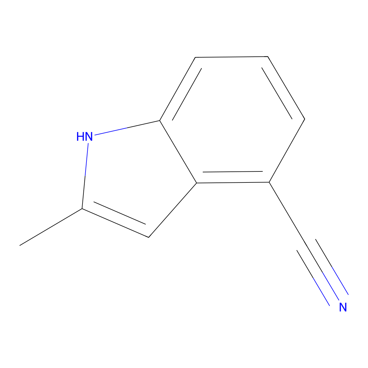 2-Methyl-1H-indole-4-carbonitrile molecular structure, CAS 1360883-22-2