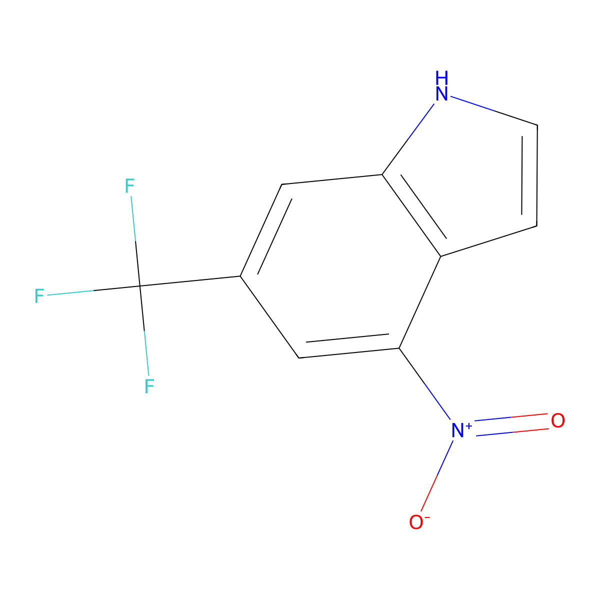 4-Nitro-6-(trifluoromethyl)-1H-indole molecular structure, CAS 1360883-24-4