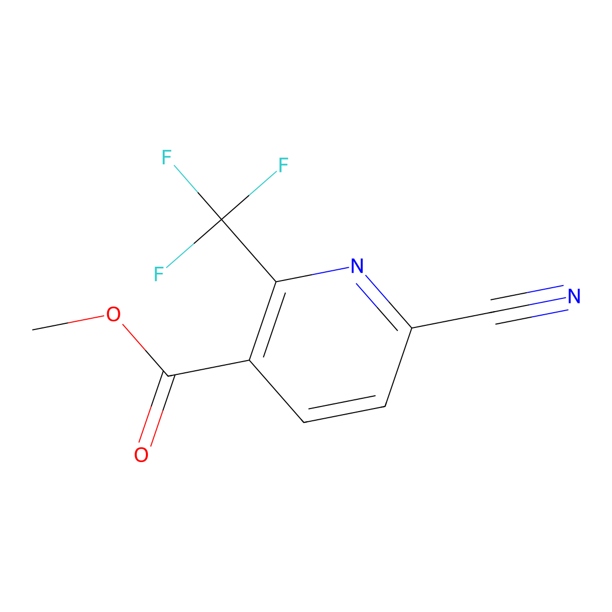 Methyl 6-cyano-2-(trifluoromethyl)nicotinate molecular structure, CAS 1360883-53-9