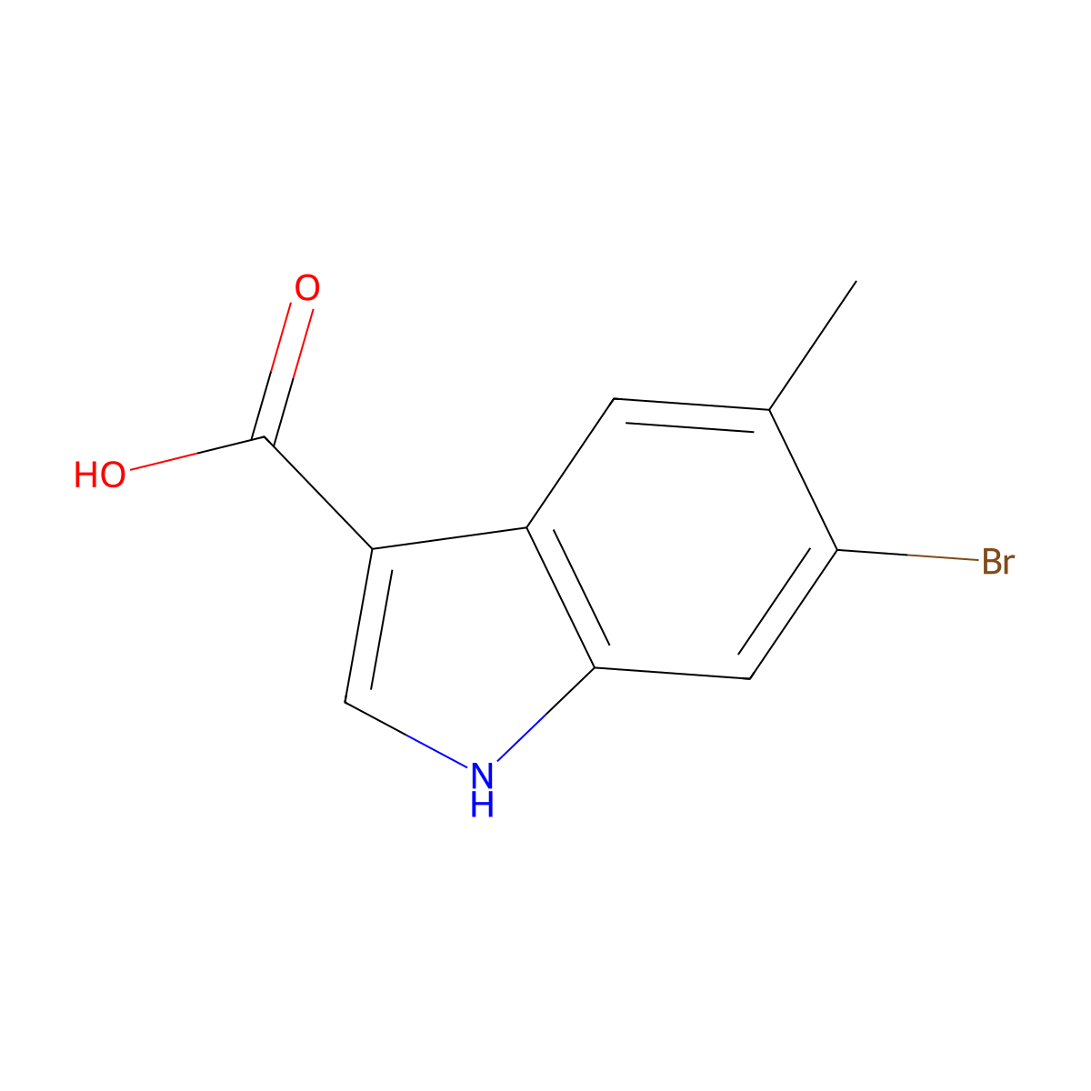 6-bromo-5-methyl-1H-Indole-3-carboxylic acid molecular structure, CAS 1360883-72-2